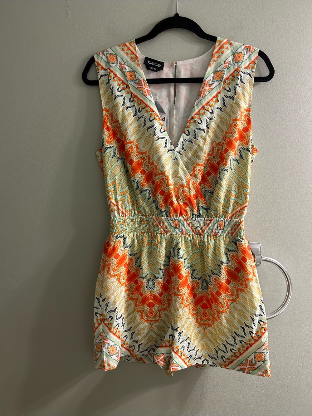 NWT BEBE Sorrento Stroll Romper multicolour summer print